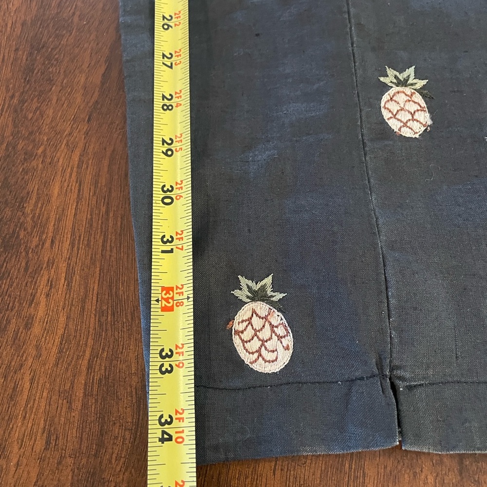 Vintage CJ Laing 100% Linen Embroidered Pineapple Pants Size 4 Resort wear 🍍☀️ - Picture 7 of 9